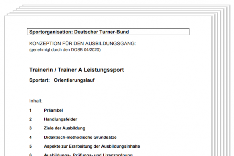 Grundlage für die Trainer-A-Ausbildung ist die im Vorjahr erarbeitete Ausbildungs-Konzeption.