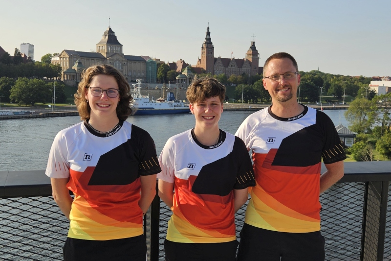 Vanessa Schöps, Sabrina Schöps und Ralph Körner (alle OLV Landshut) vertraten die deutschen Farben bei der EM in Polen würdig.